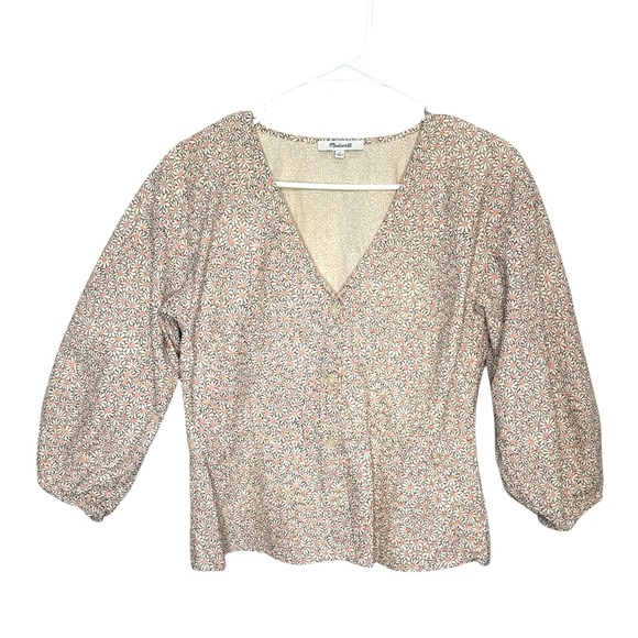 Madewell Tops - MADEWELL Florentine Peplum Top In Daisy Patch Size 6
